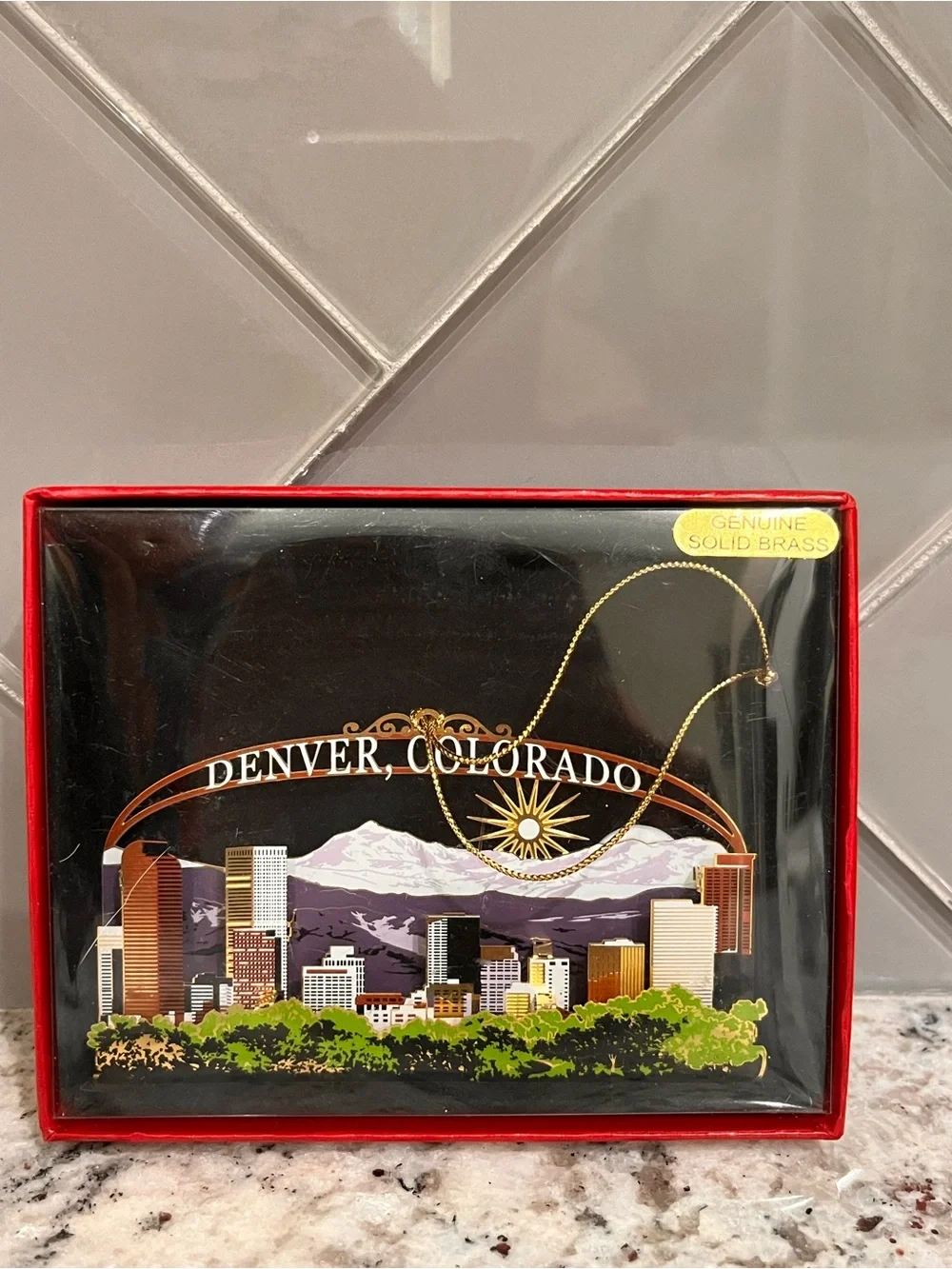 Denver Colorado Brass Christmas Ornament Souvenir Gift